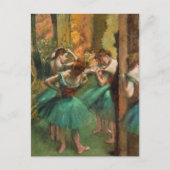 Dancers, Pink and Green by Degas，アート ポストカード (正面)