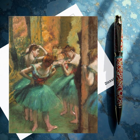 Dancers, Pink and Green by Degas，アート ポストカード