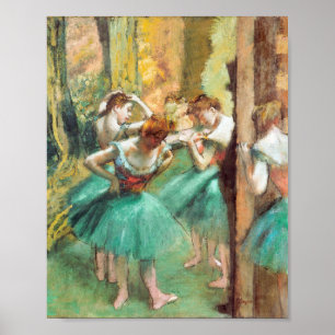 Dancers Pink and Green by Edgar Degas ポスター