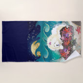 DANCINとSTARZクリームチャウビーチタオル ビーチタオル (正面)