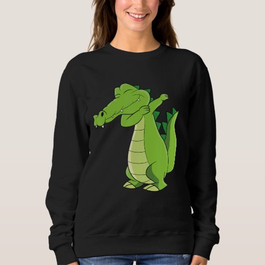 Dancing Alligator Funny Dabbing Alligator スウェットシャツ (正面)