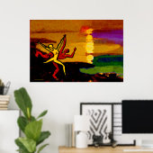 Dancing at Sunset (36 in. x 24 in.) ポスター (ホームオフィス)