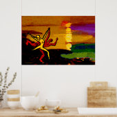 Dancing at Sunset (36 in. x 24 in.) ポスター (キッチン)
