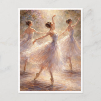 Dancing ballerinas. Postcard ポストカード
