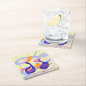 Dancing Beak Bird Coaster スクエアペーパーコースター (インサイチュ)