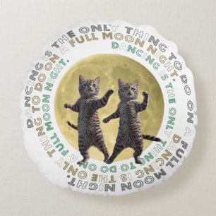 dancing cats-1 ラウンドクッション