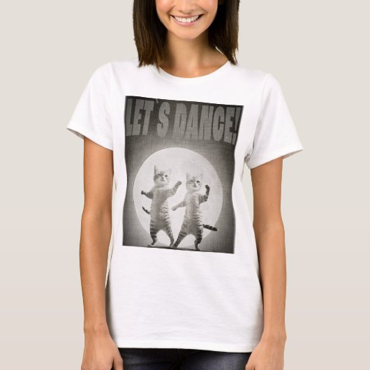 dancing cats-2-BW Tシャツ (正面)