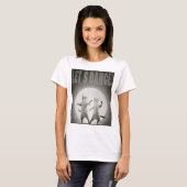 dancing cats-2-BW Tシャツ (正面フル)