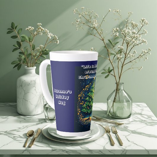 Dancing Christmas Tree Musical Notes Christmas Fun カフェラテマグ