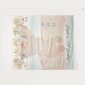 Dancing Couple Personalized Wedding Backdrop タペストリー (正面(横))