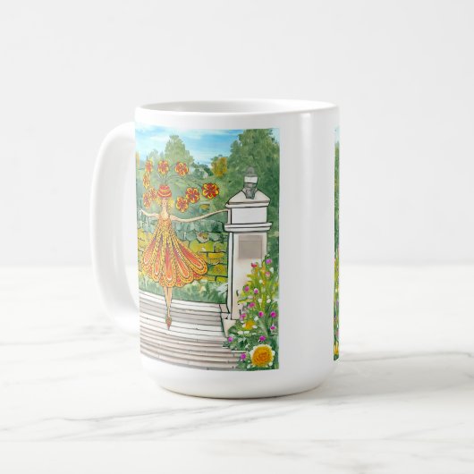 Dancing Daisy Mug コーヒーマグカップ (正面左)