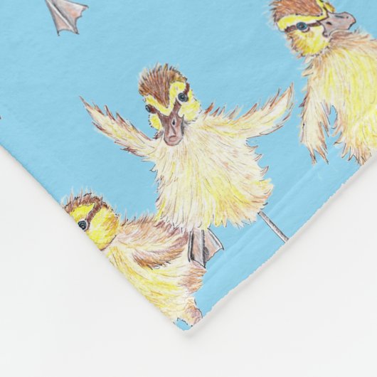 Dancing Ducks フリースブランケット (角)