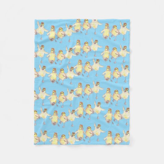 Dancing Ducks フリースブランケット (正面)