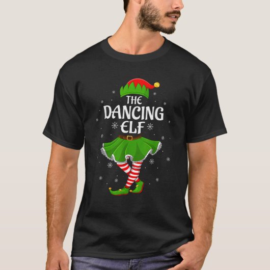 Dancing Elf Christmas Family Girls Women Elf Squad Tシャツ (正面)