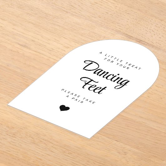 Dancing Feet Sign Wedding Flip Flops アクリル招待状 (レイダウン)