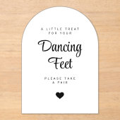 Dancing Feet Sign Wedding Flip Flops アクリル招待状 (正面)