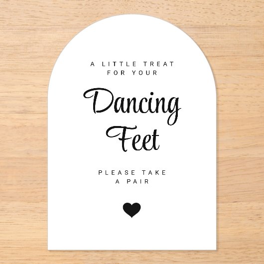 Dancing Feet Sign Wedding Flip Flops アクリル招待状 (正面)