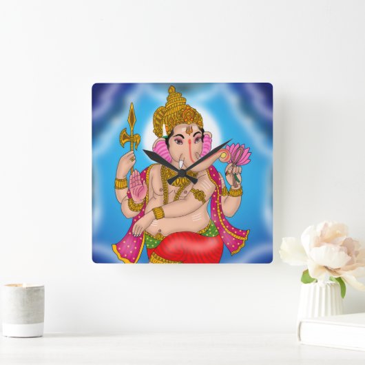 Dancing Ganesha Clock スクエア壁時計 (ホーム)