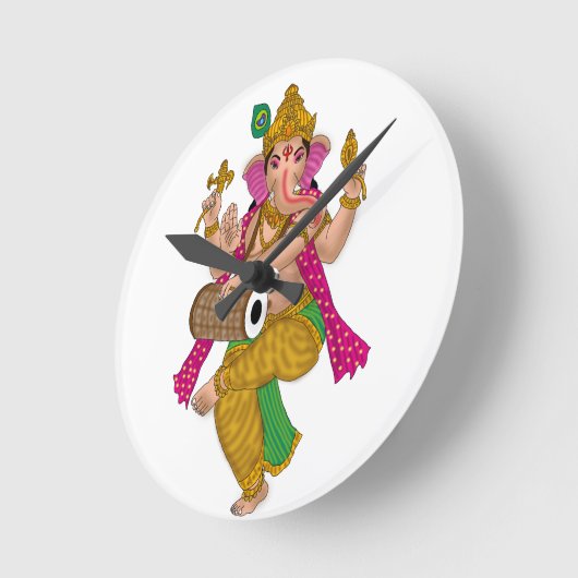 Dancing Ganesha Clock ラウンド壁時計 (傾斜)