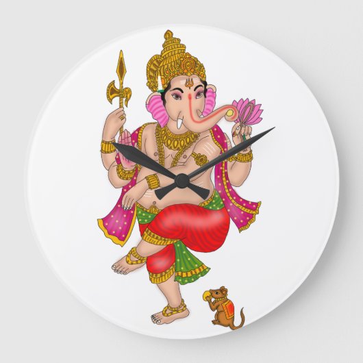Dancing Ganesha Clock ラージ壁時計 (正面)