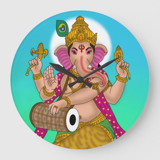 Dancing Ganesha Clock ラージ壁時計 (正面)