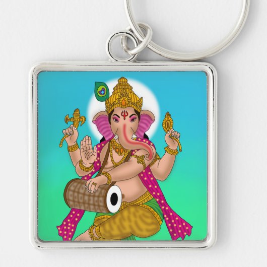 Dancing Ganesha Keychain キーホルダー (正面)