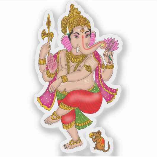Dancing Ganesha Sticker  シール (正面)