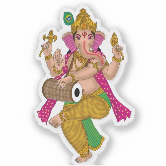 Dancing Ganesha Sticker シール (正面)
