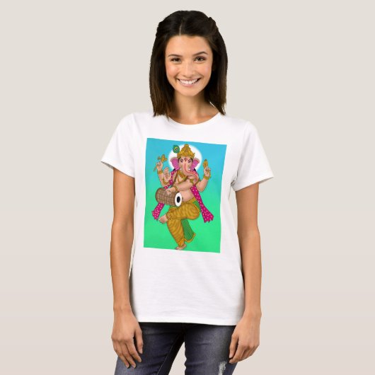 Dancing Ganesha T-Shirt Tシャツ (正面フル)