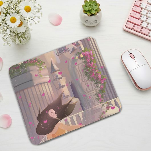 Dancing Girl by the Castle Mouse Pad マウスパッド