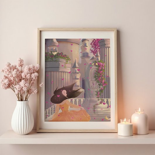 Dancing Girl by the Castle Poster ポスター