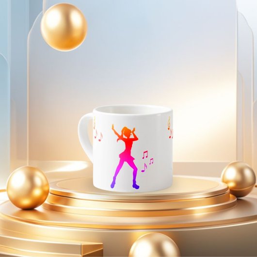 Dancing Girl with Music Notes – Cool K-Pop  エスプレッソカップ