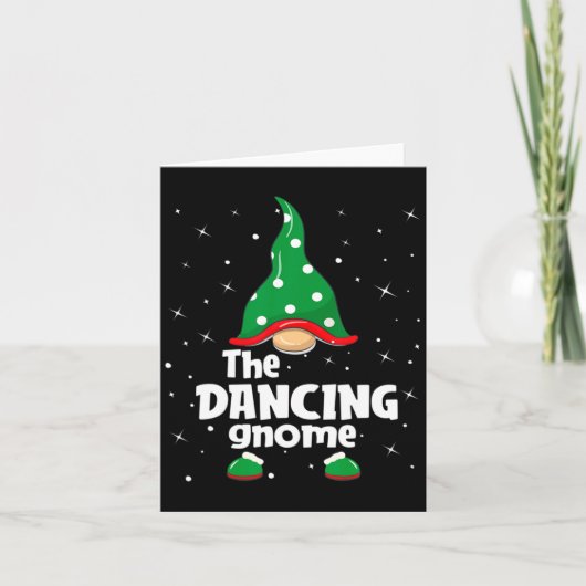 Dancing Gnome Family Matching Christmas Funny Paja カード (正面)