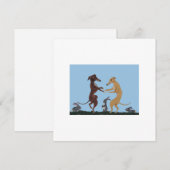 Dancing Greyhounds & Bunny Friends Invitation サンキューカード (正面/裏面)