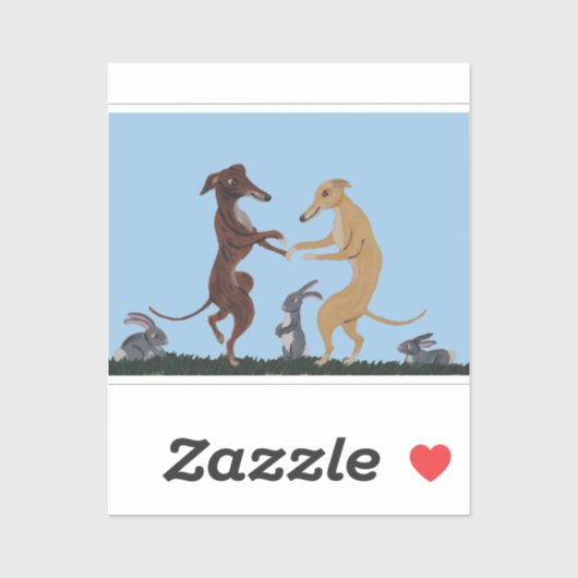 Dancing Greyhounds & Bunny Friends Invitation シール (シート)