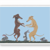 Dancing Greyhounds & Bunny Friends Invitation シール (正面)