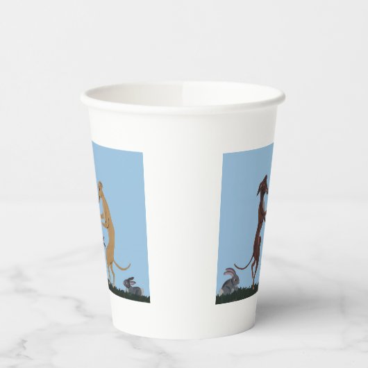 Dancing Greyhounds Paper Cups 紙コップ (左)