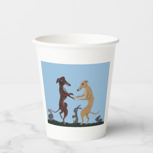 Dancing Greyhounds Paper Cups 紙コップ (正面)