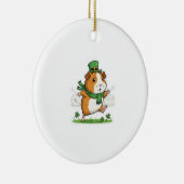 Dancing Guinea Pig Leprechaun St.Patrick's Day セラミックオーナメント (右)