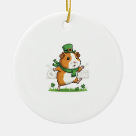 Dancing Guinea Pig Leprechaun St.Patrick's Day セラミックオーナメント