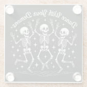 Dancing Halloween Skeletons ガラスコースター (裏面)