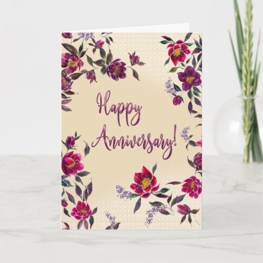 Dancing Hellebores Watercolor Anniversary Card  カード (正面)