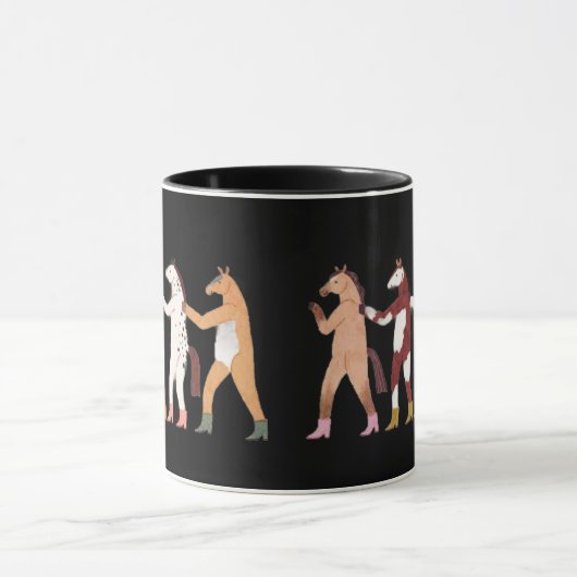 Dancing Horses Whimsical Mug マグカップ (中央)