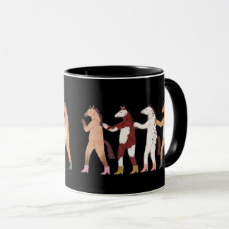 Dancing Horses Whimsical Mug マグカップ