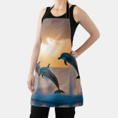 Dancing in the Dusk: Three Dolphins Leaping  エプロン (インサイチュ)