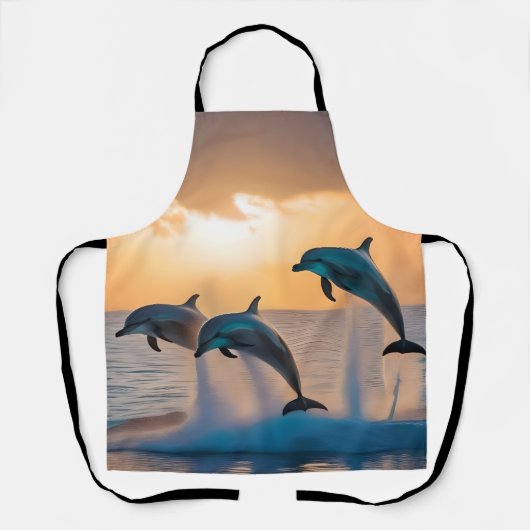 Dancing in the Dusk: Three Dolphins Leaping  エプロン (正面)