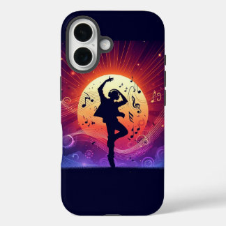 Dancing in the Sunset – Music Lover Vector Art Pho iPhone 16ケース
