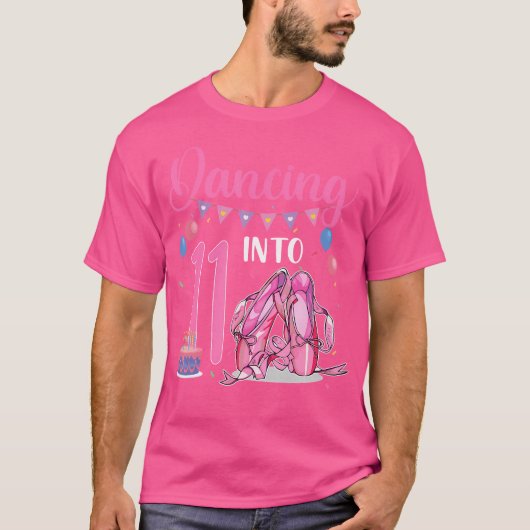 Dancing Into 11Th Birthday Ballerina Ballet 11 Yea Tシャツ (正面)