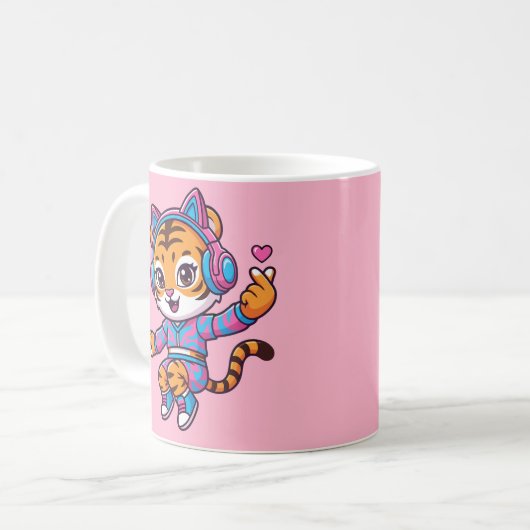 Dancing K-pop Tiger コーヒーマグカップ (正面左)