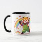 Dancing Kawaii Animal with Rainbow  マグカップ (左)